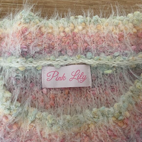 Pink Lily Multicolor Pastel Sweater Size M/L - Picture 8 of 9